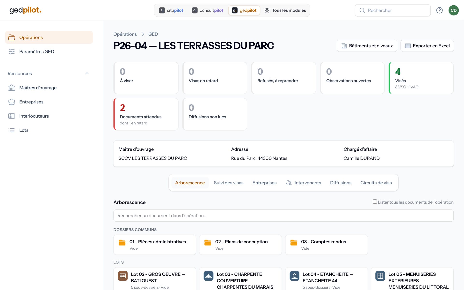 Une page de gedpilot